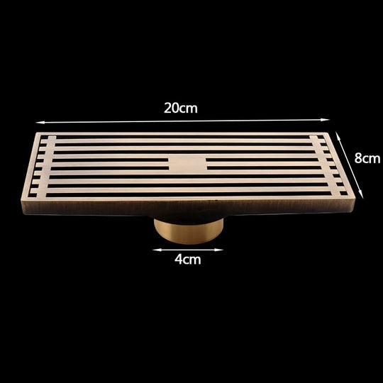 Rectangle Brass Carved Drain