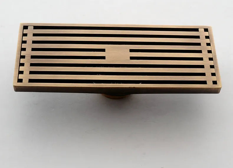 Rectangle Brass Carved Drain