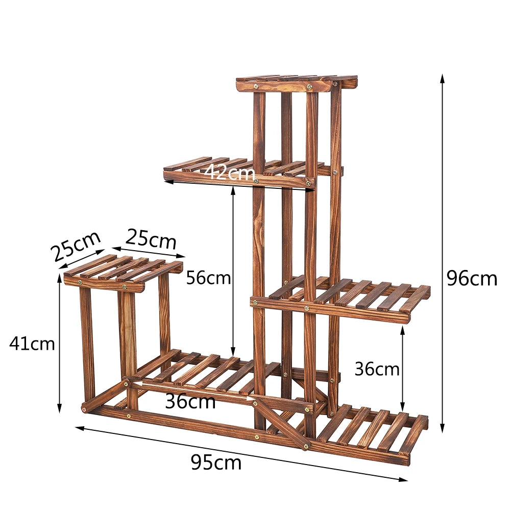 6 Tiered Wooden Plant Stand