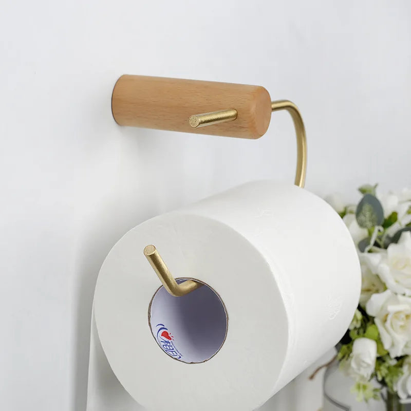 Wooden Bathroom Toilet Paper Holder