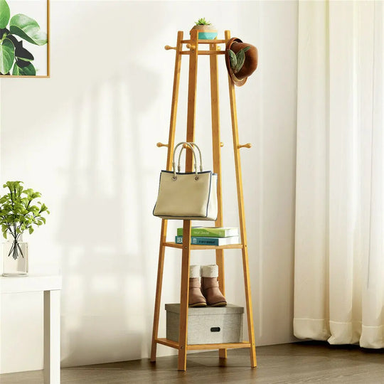Bamboo Free Standing Coat Rack