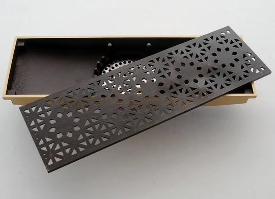 Rectangle Brass Carved Drain
