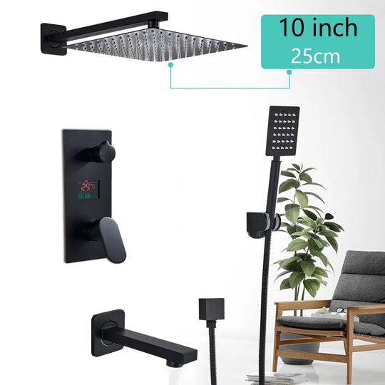 Digital Display Rainfall Bath Shower System