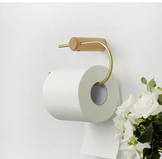 Wooden Bathroom Toilet Paper Holder