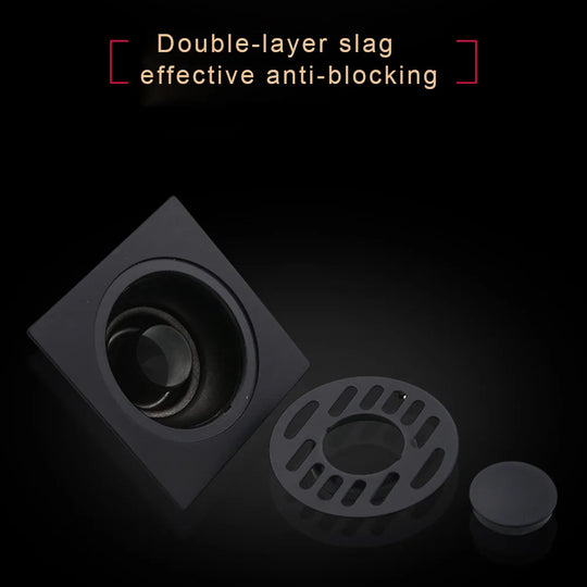 Black Bathroom Square Shower Drain