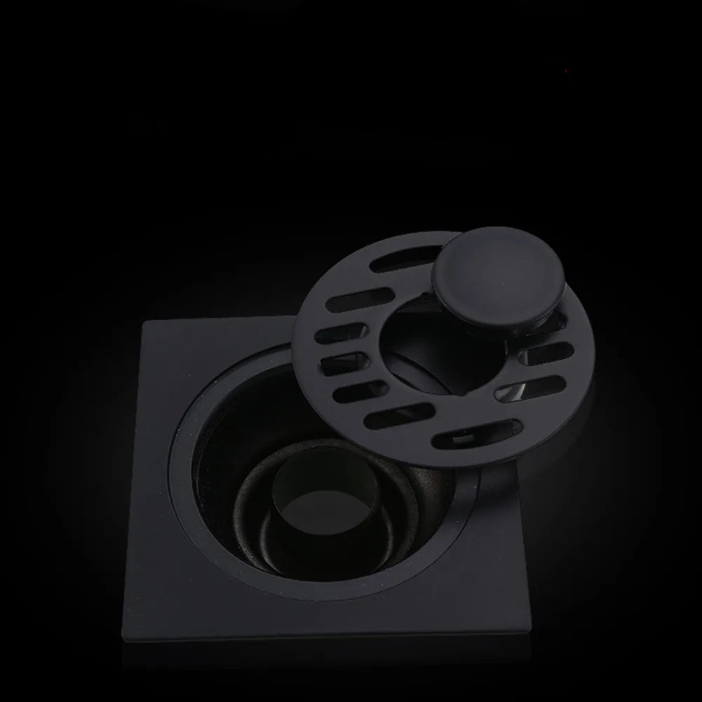 Black Bathroom Square Shower Drain