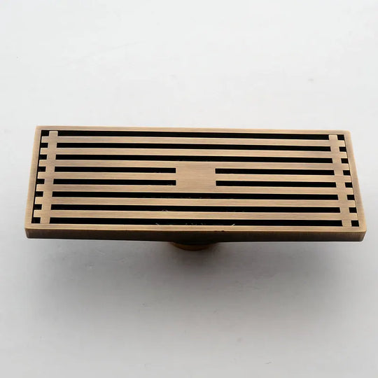 Rectangle Brass Carved Drain