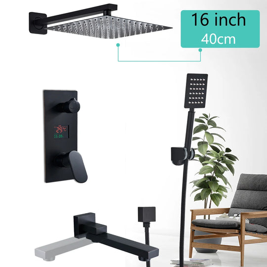 Digital Display Rainfall Bath Shower System