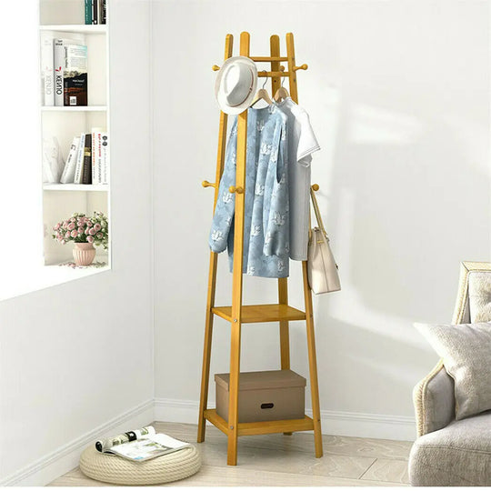 Bamboo Free Standing Coat Rack