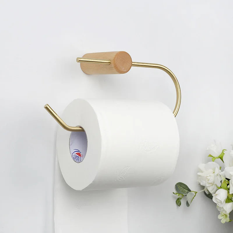 Wooden Bathroom Toilet Paper Holder