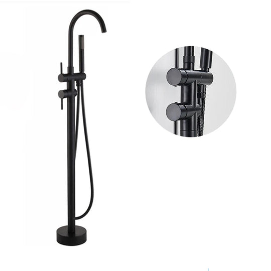 Luxury Matt Black Standing Bathtub Shower Faucets