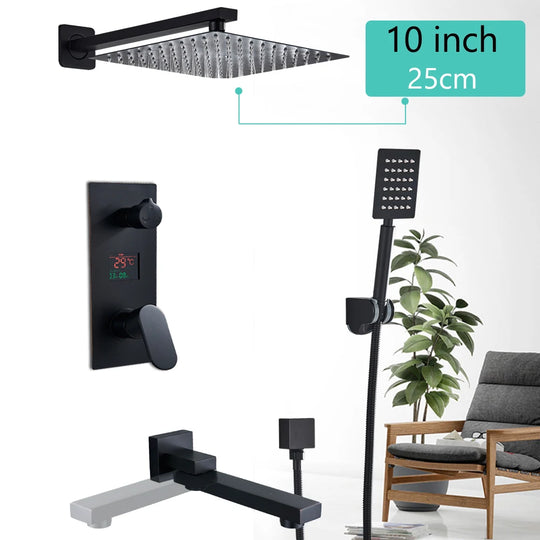 Digital Display Rainfall Bath Shower System