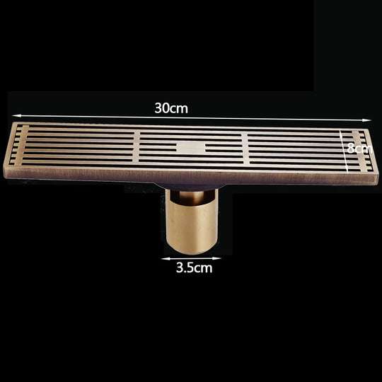 Rectangle Brass Carved Drain