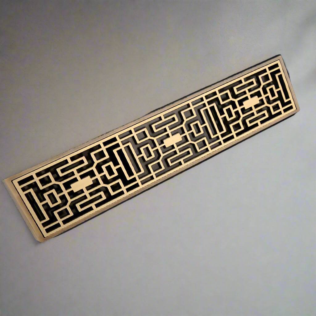 Rectangle Brass Carved Drain