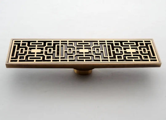 Rectangle Brass Carved Drain