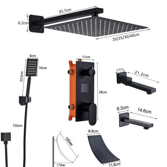 Digital Display Rainfall Bath Shower System