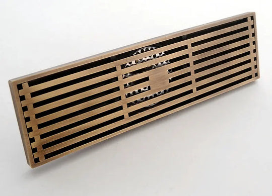Rectangle Brass Carved Drain