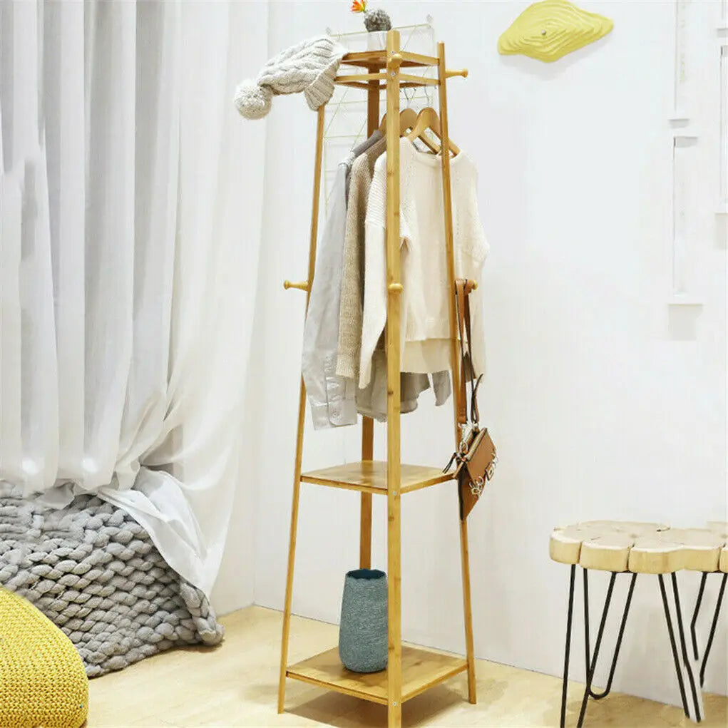 Bamboo Free Standing Coat Rack