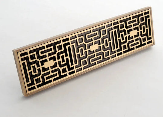 Rectangle Brass Carved Drain