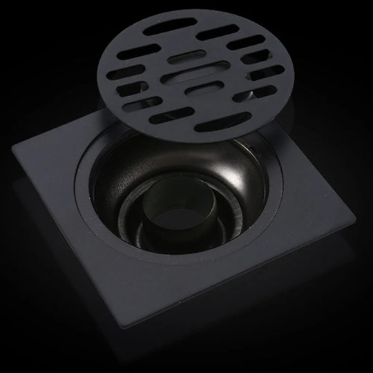Black Bathroom Square Shower Drain