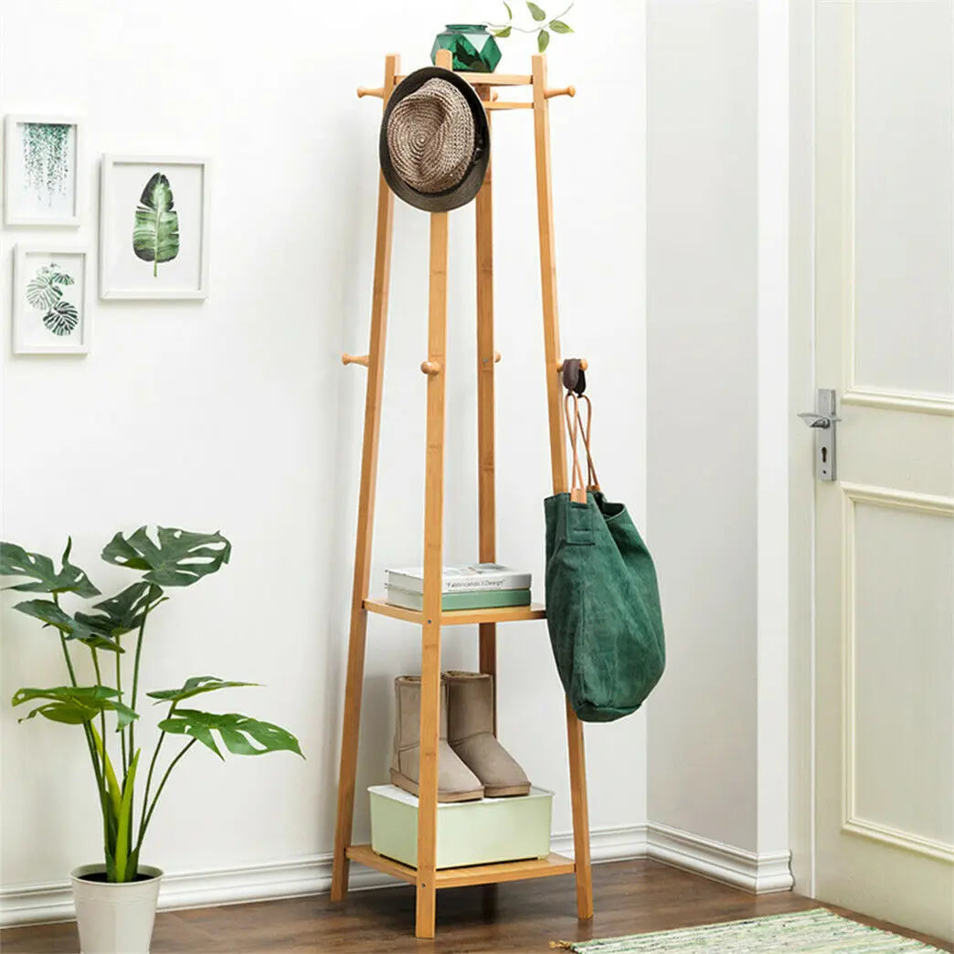 Bamboo Free Standing Coat Rack