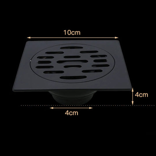 Black Bathroom Square Shower Drain