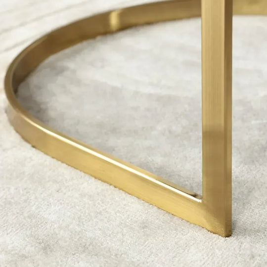 Curved Dining Chairs Set of 2, with Gold Legs