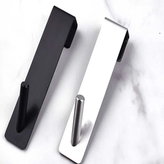Modern Stainless Steel Over Shower Robe, Towel Hooks