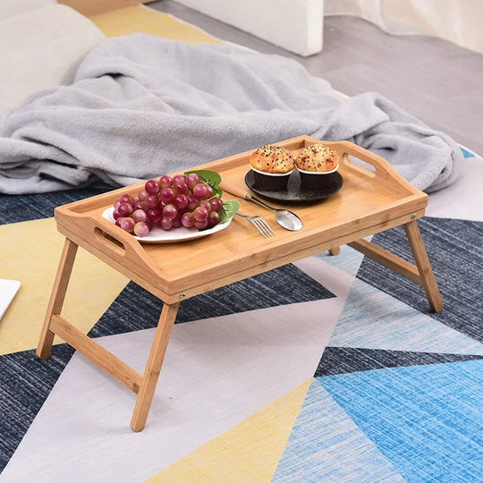 Portable Bamboo Bed Tray (50x30x25cm)