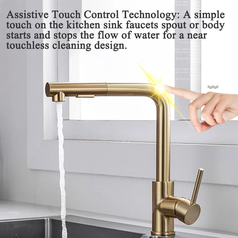 Kitchen Faucet with Extendable Hose, Touch Sensitive