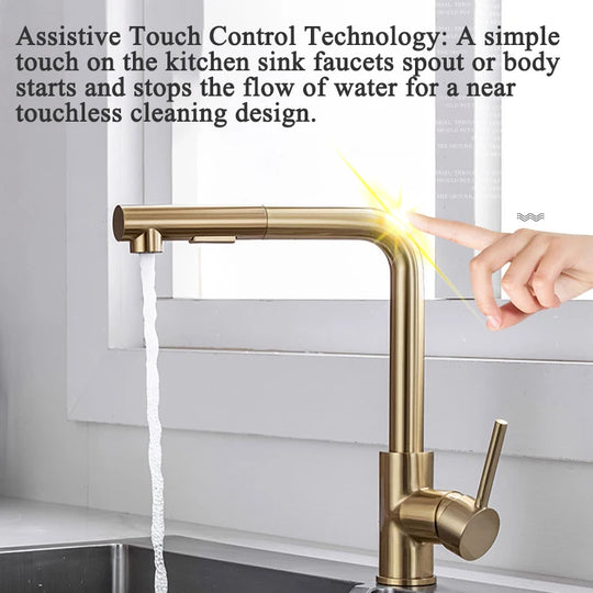 Kitchen Faucet with Extendable Hose, Touch Sensitive