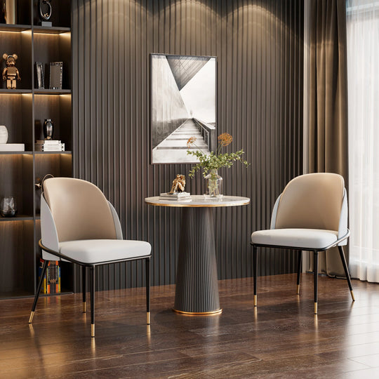 Faux Leather Dining Chairs Set of 2