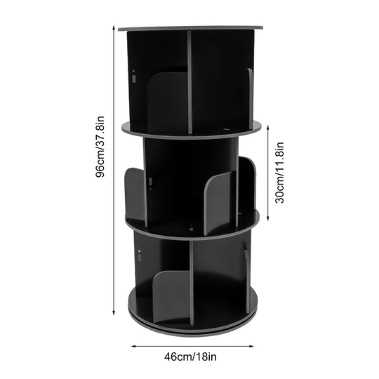 Tiered Rotating Display Bookshelf