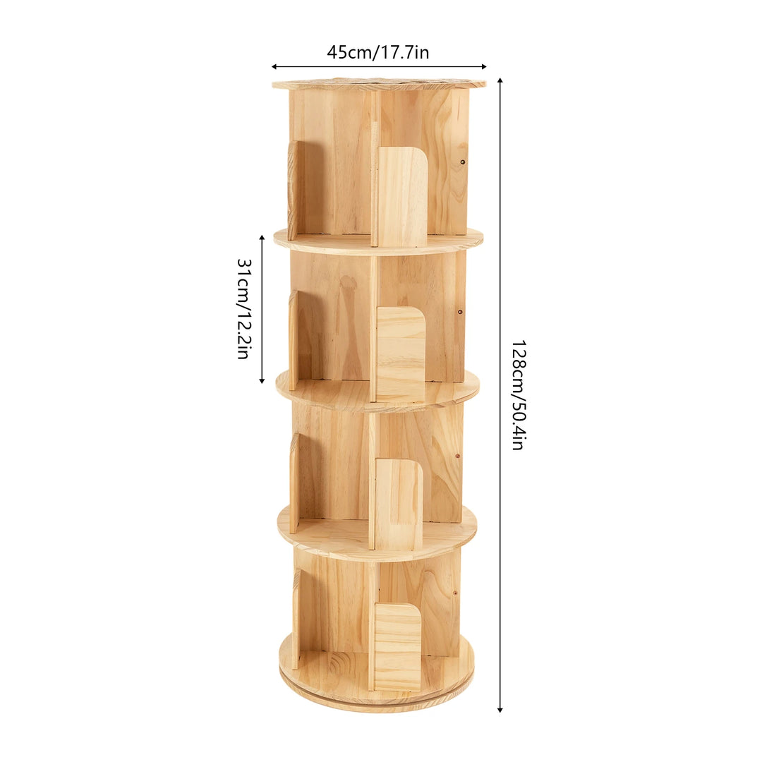 Tiered Rotating Display Bookshelf