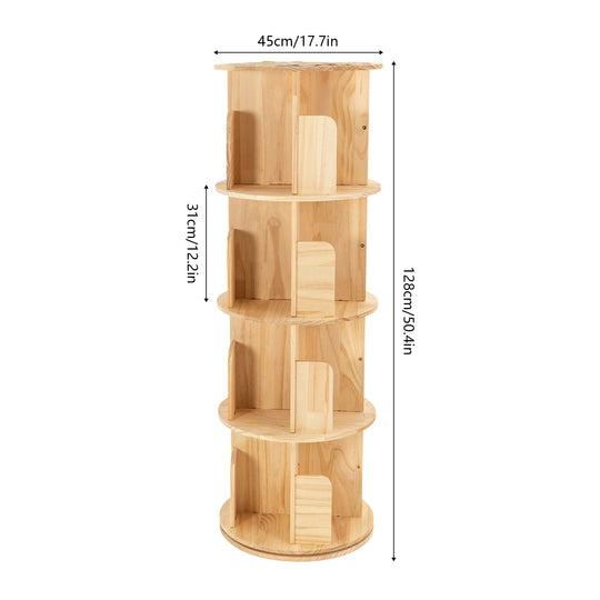 Tiered Rotating Display Bookshelf