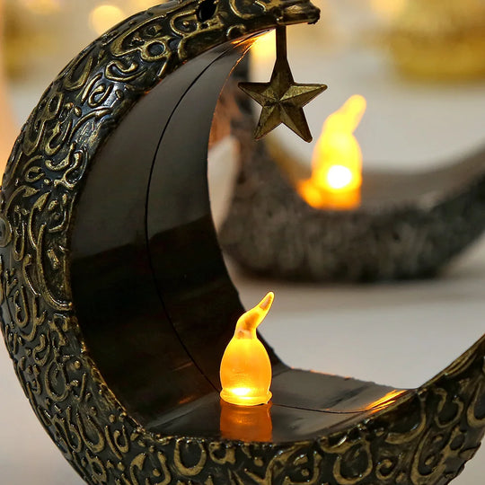 LED Star Moon Candlestick Lamp