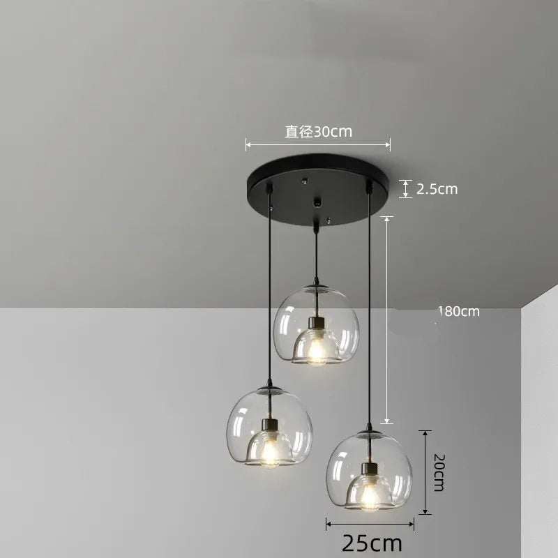 Luxury Glass Dome Pendant Light