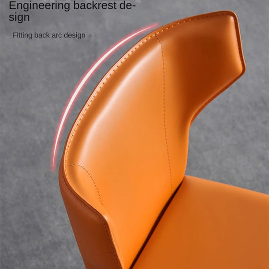 Minimalist Saddle Leather Dining Chair