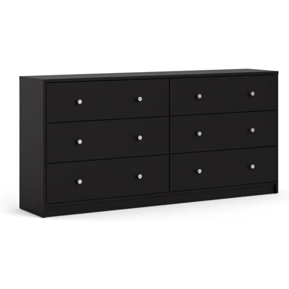 Wood 4pc Set of Chest Dresser and 2 Nightstands in Black