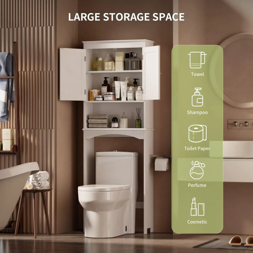 Modern Over The Toilet Wood Storage Cabinet