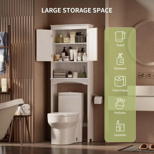 Modern Over The Toilet Wood Storage Cabinet
