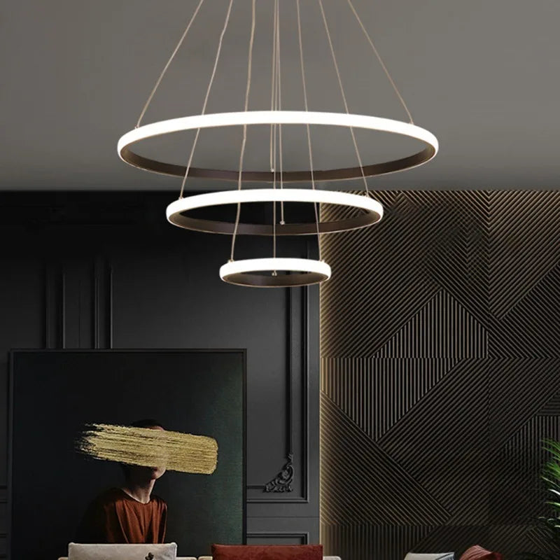 Luxury Adjustable LED Ring Chandelier