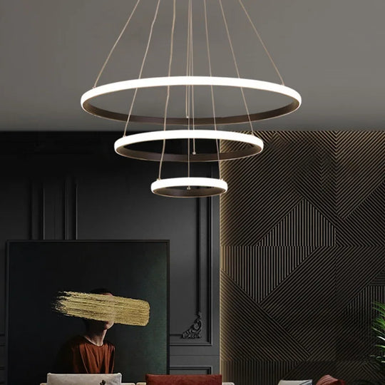 Luxury Adjustable LED Ring Chandelier