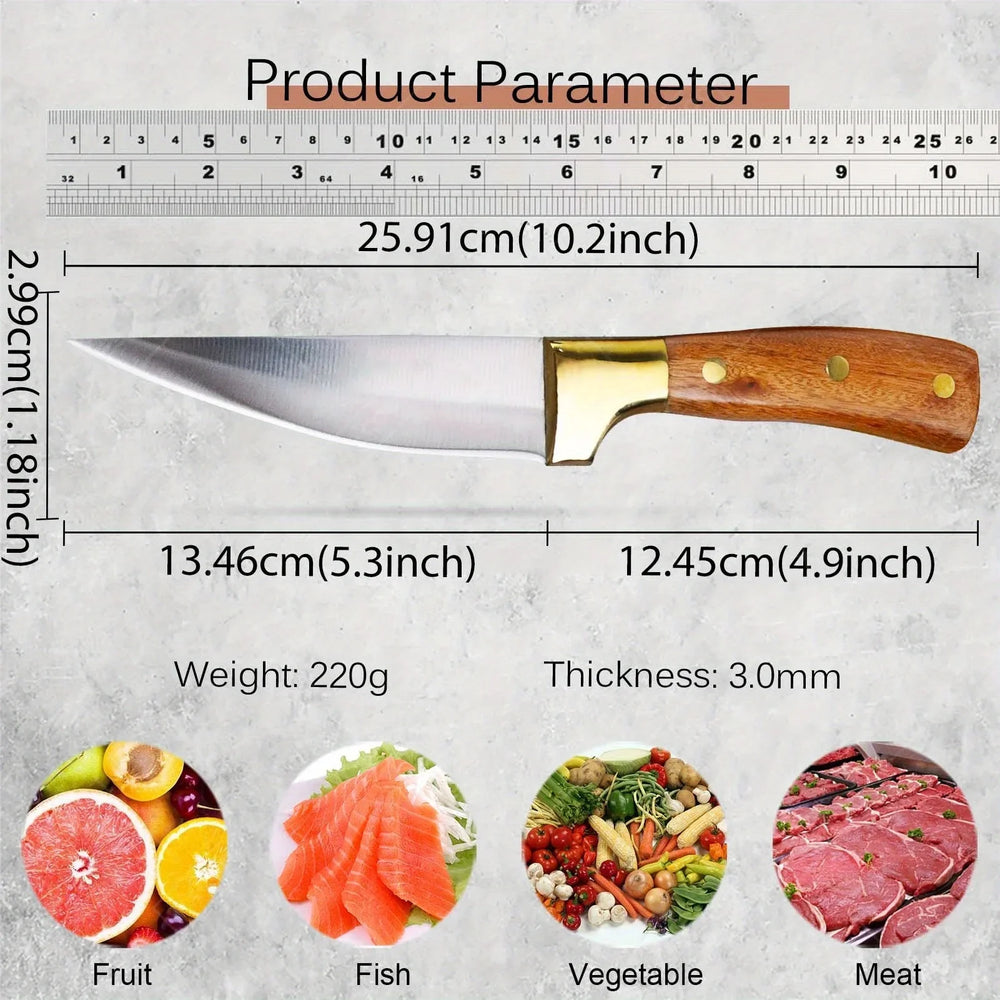 Stainless Steel Kitchen Knife with Wooden Handle