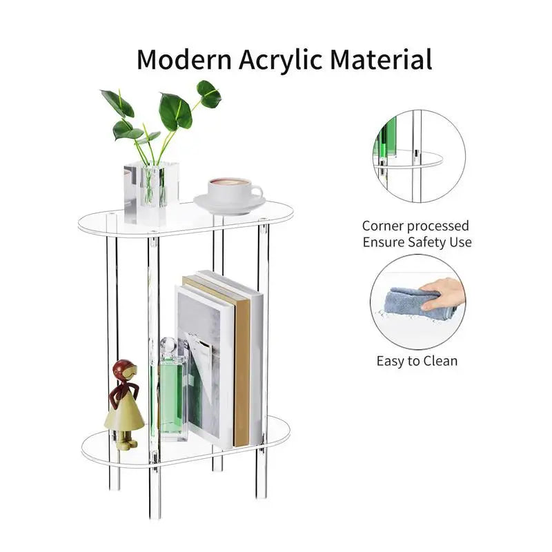 Clear Acrylic Oval End Table