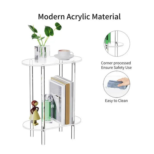 Clear Acrylic Oval End Table
