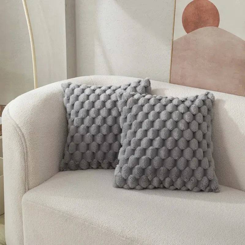 Pineapple Grid Soft Plush Throw Pillowcase