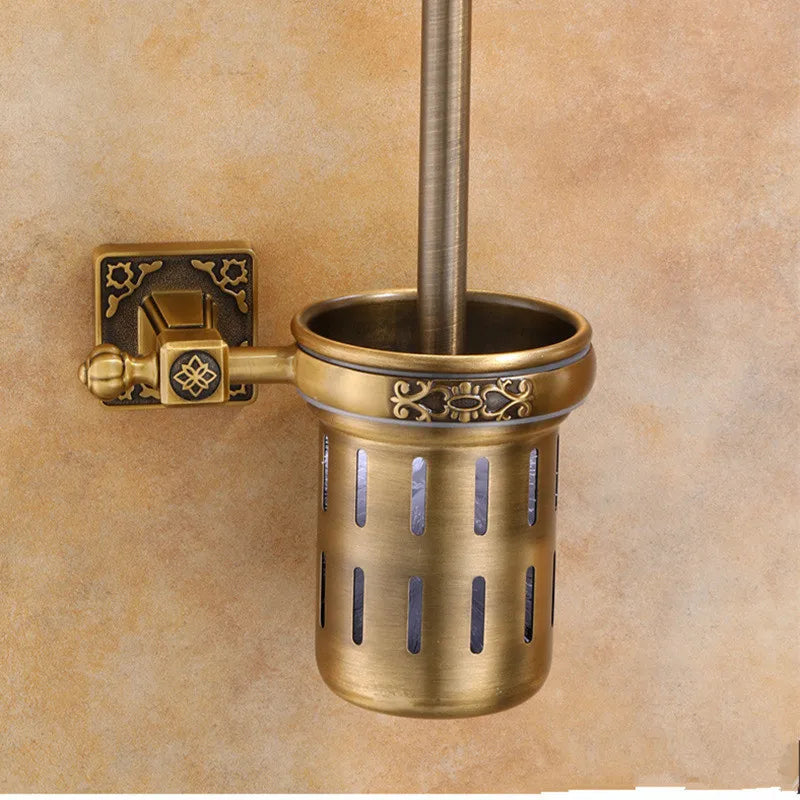 Aluminum Antique Toilet Brush Holder with Brush