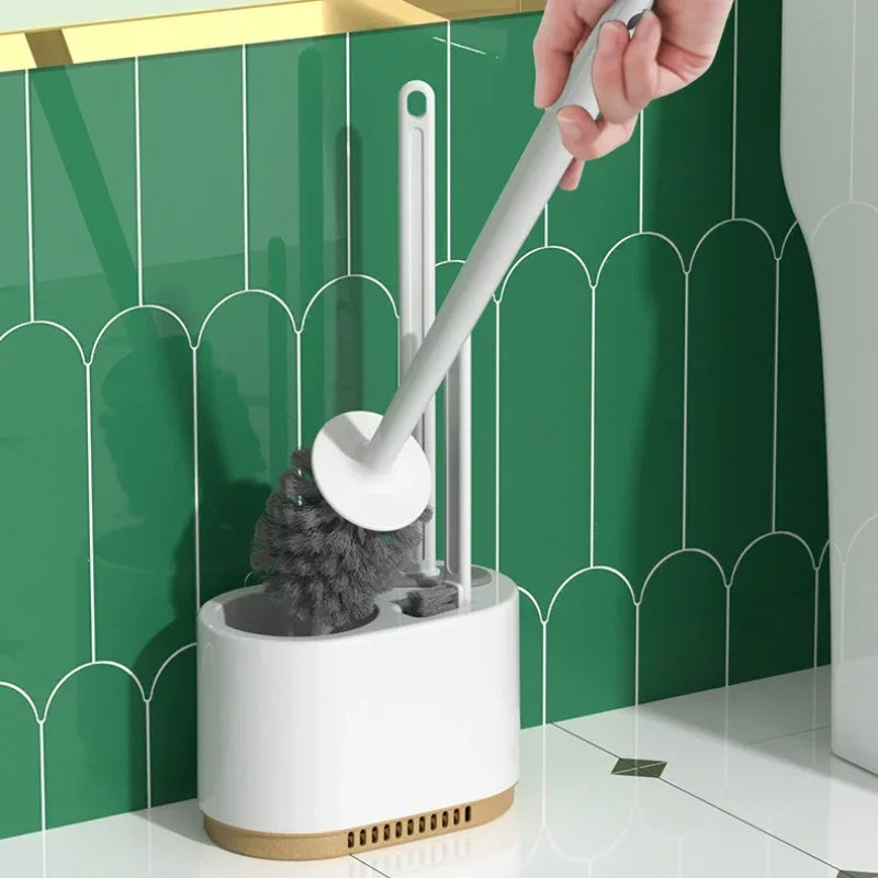 Modern Wall Mounted Silicone 3in1 Toilet Brush Holder