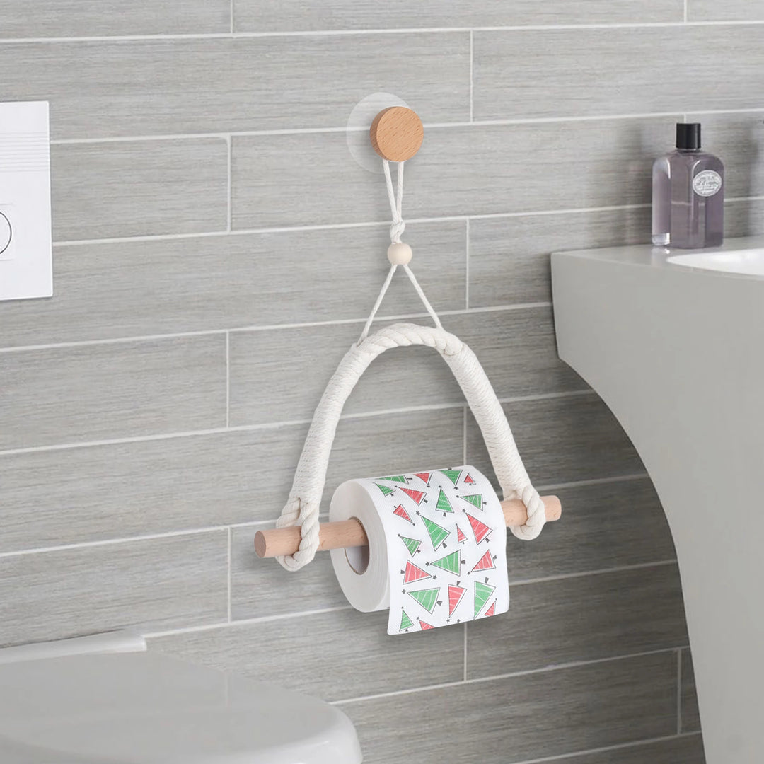 Natural Modern Wooden Toilet Paper Holder